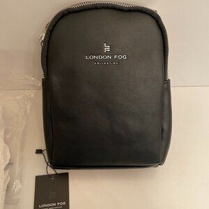 London Fog Janice Black Sling Bag Crossbody Adjustable Strap NEW with TAG